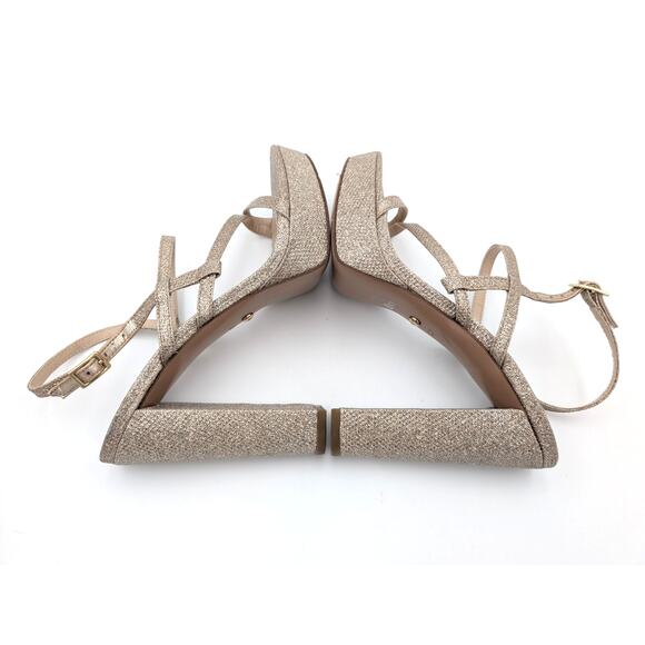 Pelle Moda Patsi 2 Platform High Heel Sandals Women's Gold Size US8M EU39 - Picture 7 of 10